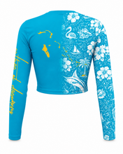 Load image into Gallery viewer, Bahama Blue Cropped Rashguard | Heritage Collection